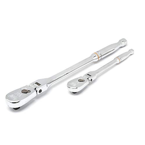 GEARWRENCH 2 Pc. 1/4" & 3/8" Drive 90 Tooth Full Polish Flex Head Ratchet Set - 81216T - Image 2