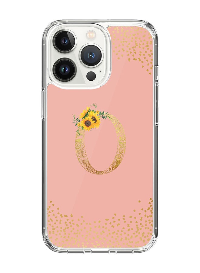 Stylizedd Classic Clear Case For iPhone 15 Pro, Hybrid Soft Case Thin Cover- Custom Monogram Initial Letter Mandala Floral Pattern Alphabet - O ( Rose Pink) - Image 1