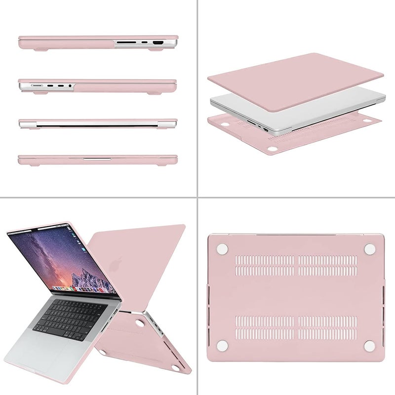موسيسو غطاء حماية بلاستيكي صلب من متوافق مع MacBook Pro مقاس 16 بوصة إصدارات 2025 2024 2023 2022 2021 مع رقائق M4 M3 M2 M1 A3403 A3186 A2991 A2780 A2485 Pro Max، لون روز كوارتز - Image 5