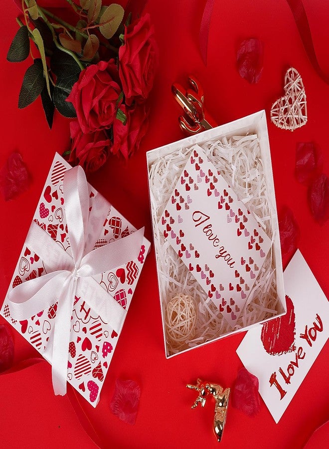 Jaywayang 5 Pack White Valentine Gift Boxes with Lids, Ribbons and Tissue Papers Square Gift Boxes - 7.1 Inch - Presents Wrapping Valentine's Day Decoration Party Favor Boxes. - Image 4
