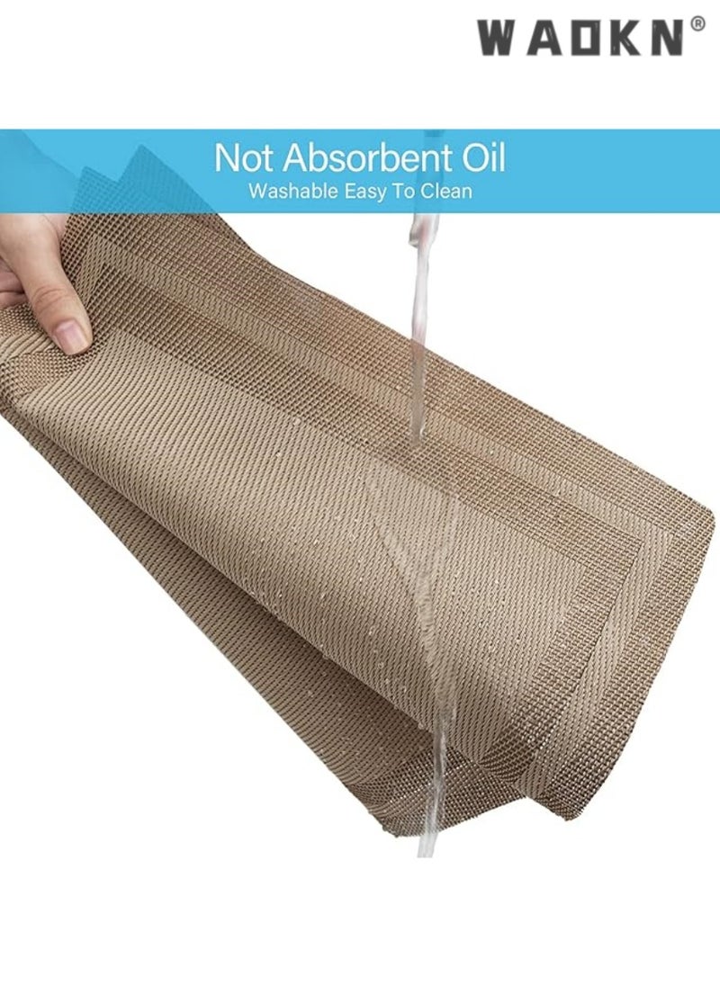 WAOKN Set of 8 Placemats, Non-Slip Crossweave Woven Vinyl Insulation Place Mat Washable Table Mats For Restaurants Party Decoration 45 x 30 cm(Khaki)  - Image 3