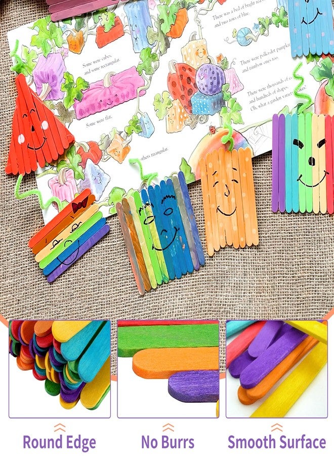 WISYOK 2000 Pcs Colored Popsicle Sticks for Crafts, 4.5 Inch Colored Wooden Craft Sticks, Ice Cream Sticks, Rainbow Popsicle Sticks, Great for DIY Craft Creative Designs and Handicraft - Image 3