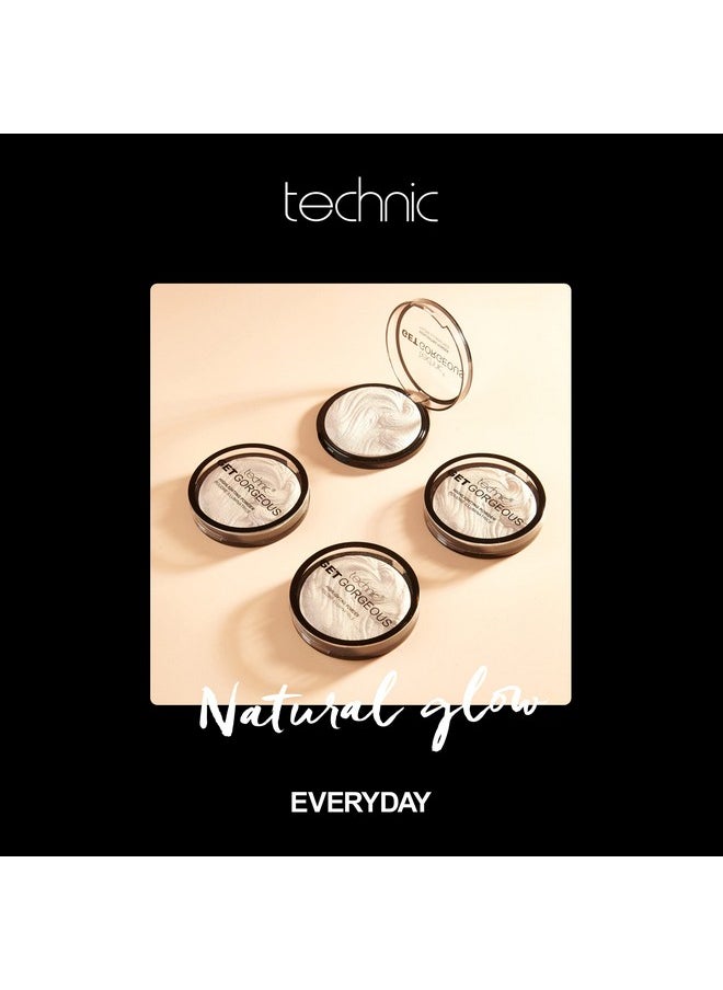 Technic Technic Get Gorgeous Highlighting Powder - Pressed Shimmer Face Makeup Compact for a Natural Glow. Shade: Original  - Image 3