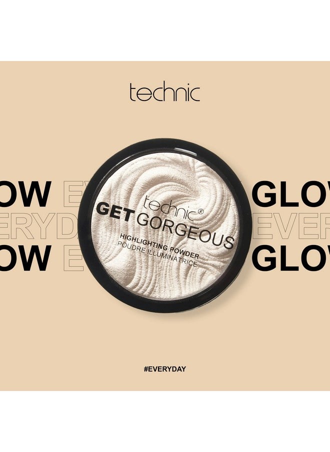 Technic Technic Get Gorgeous Highlighting Powder - Pressed Shimmer Face Makeup Compact for a Natural Glow. Shade: Original  - Image 2