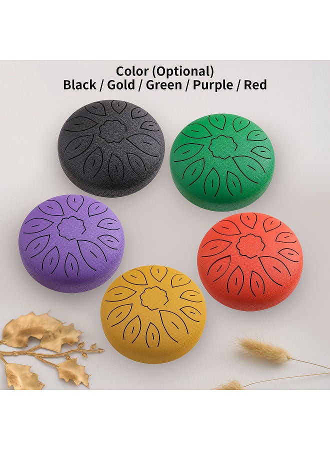 Generic 6-Inch Steel Tongue Drum 11 Notes Handpan Drum C Key with Drum Mallet Finger Picks Percussion Musical Instruments for Meditation Yoga - Image 3
