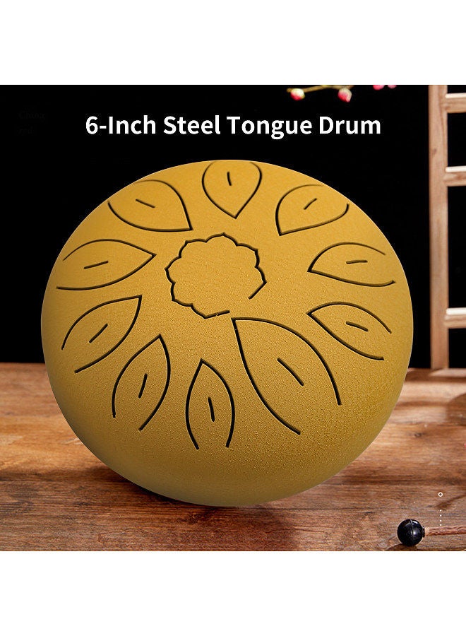 Generic 6-Inch Steel Tongue Drum 11 Notes Handpan Drum C Key with Drum Mallet Finger Picks Percussion Musical Instruments for Meditation Yoga - Image 2