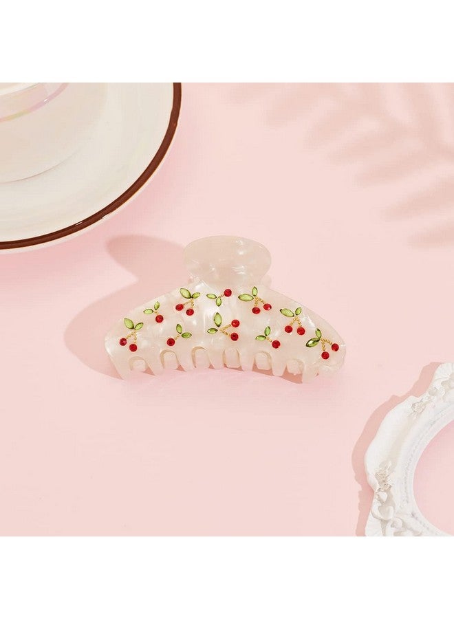 ليلي آند وايت مشبك شعر أكريليك من LILIE&WHITE بمخالب للنساء بنمط أحجار الراين على شكل كرز أحمر مشبك شعر للشعر الكثيف مشبك شعر لتصفيف الشعر وتقسيمه قطعة واحدة - Image 5