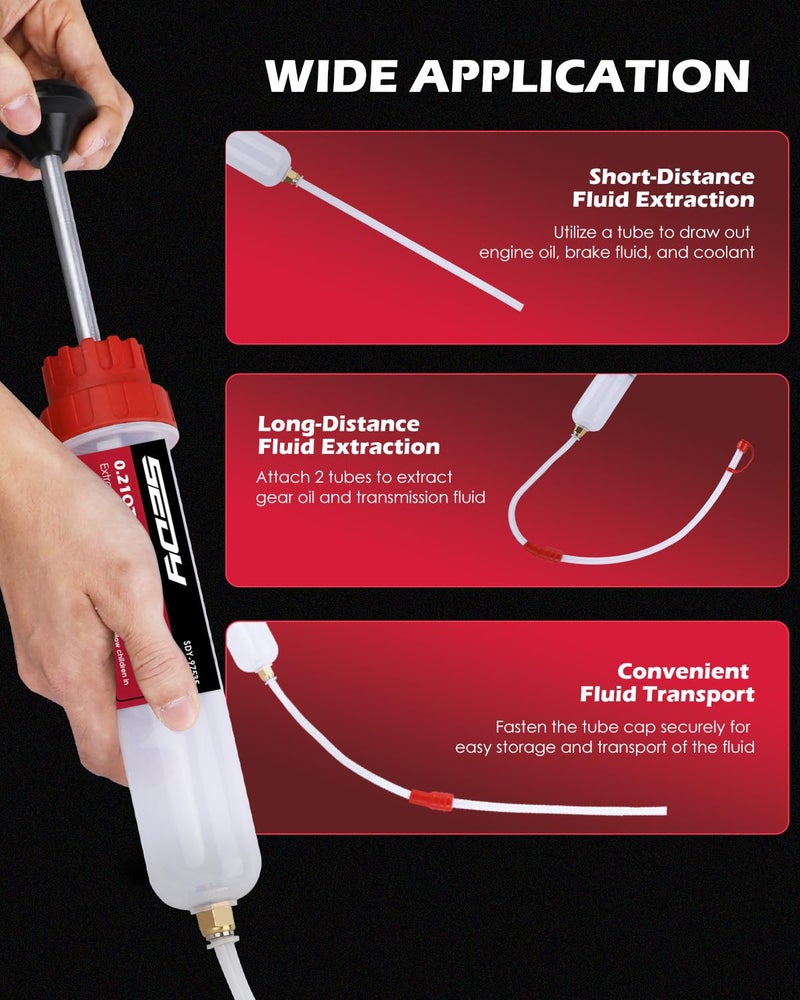 SEDY Fluid Extractor - 200cc Multi-Purpose Syringe, Oil Suction Pump, Manual Extraction and Filling Pump, Automotive Oil Syringe - Image 4