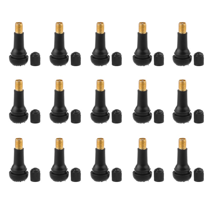 CM Cosmos Black TR413 Rubber Snapin Valve Stems Tire Valve Stems Tyre Valve Stems 15 Pack