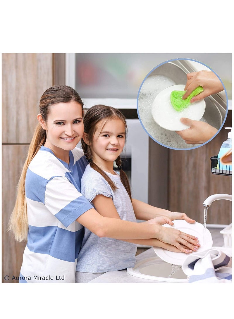 Excefore 3 Pack Gentle and Hygienic Kitchen Silicone Sponge for Non Scratch Dish Washing Cleaning Miracle Market Silicone Dish Sponge - Image 5