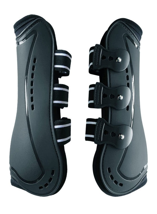 Wandrola Sport Splint Boots for Horses, Front & Hind Horse Leg Protection, for Schooling, Competition, Horse Boots Set of 4 (L, Black) - Image 5