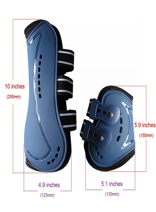 Wandrola Sport Splint Boots for Horses, Front & Hind Horse Leg Protection, for Schooling, Competition, Horse Boots Set of 4 (L, Black) - Image 3