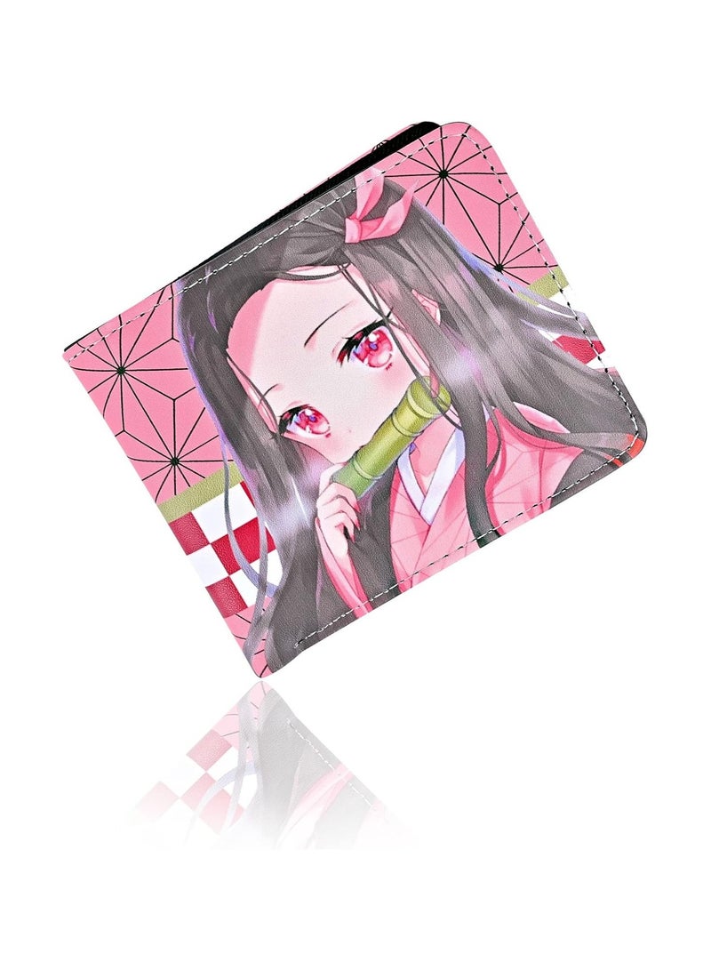 عام محفظة أنمي قاتل الشياطين كامادو نيزوكو محفظة جلد صناعي نحيف للغاية ذات محفظة متعددة الأغراض - Image 1