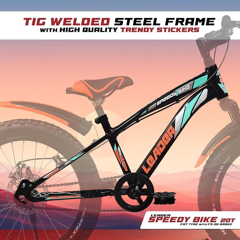 ليدر دراجة الأطفال Leader Speedy Bike 20T ذات سرعة واحدة مع نظام تعليق أمامي وفرامل ديسك أمامية، مثالية للأطفال من عمر 7 إلى 10 سنوات - Image 3