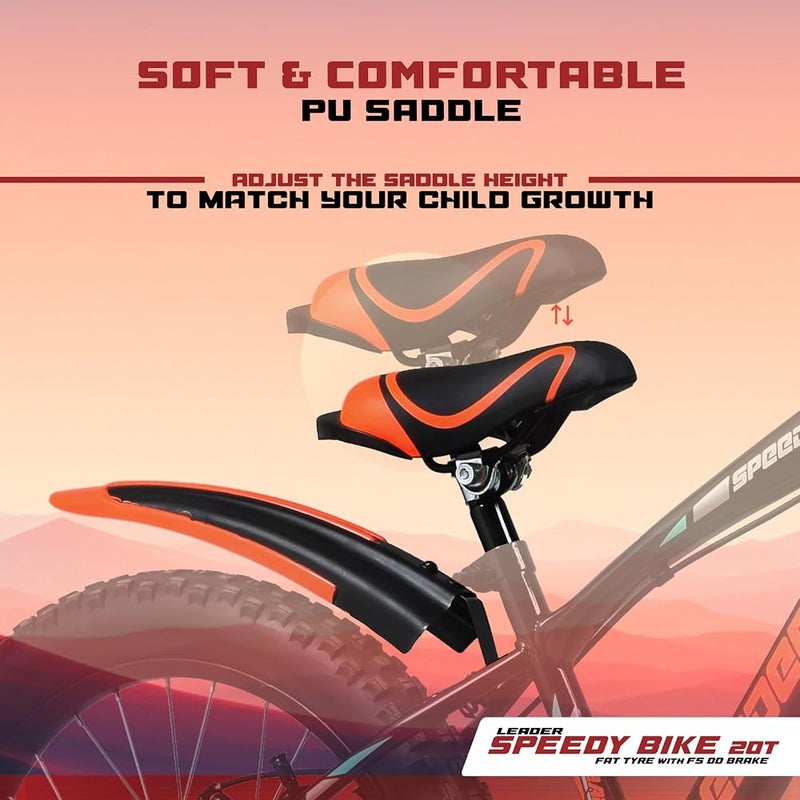 ليدر دراجة الأطفال Leader Speedy Bike 20T ذات سرعة واحدة مع نظام تعليق أمامي وفرامل ديسك أمامية، مثالية للأطفال من عمر 7 إلى 10 سنوات - Image 4