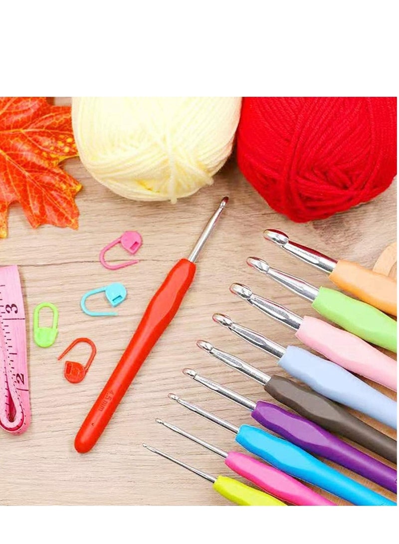 Crochet Hooks Set, 14 Pcs Ergonomic Soft Grip Handles, Smooth Knitting Needles Kit with Bag for Arthritic Hands, 2mm(B)-10mm(N) Extra Long Plus Knit Weave Yarn - Image 4
