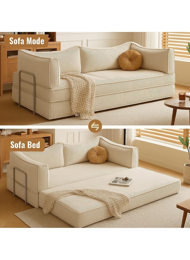 VUCATIN سرير أريكة قابل للطي متعدد الوظائف، أريكة أرضية مع دعم للظهر، أريكة مفردة من الإسفنج عالي الكثافة، أريكة أرضية كسولة، أريكة استرخاء عصرية من التاتامي لغرفة المعيشة وغرفة النوم والصالون - Image 2