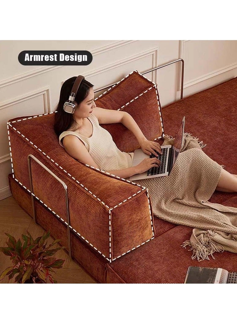 VUCATIN سرير أريكة قابل للطي متعدد الوظائف، أريكة أرضية مع دعم للظهر، أريكة مفردة من الإسفنج عالي الكثافة، أريكة أرضية كسولة، أريكة استرخاء عصرية من التاتامي لغرفة المعيشة وغرفة النوم والصالون - Image 5