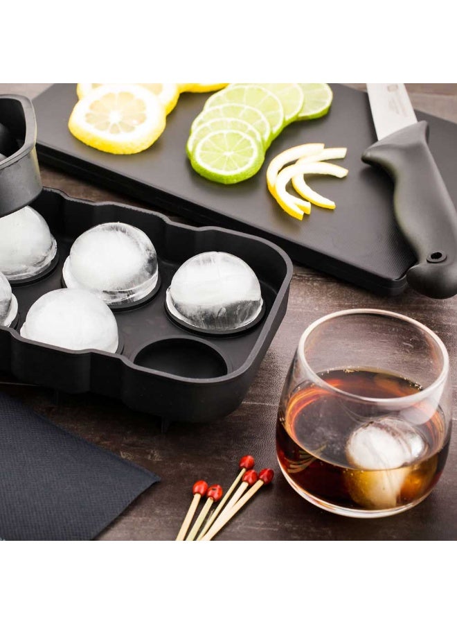 Restaurantware صينية ثلج كروية بقطر 2 بوصة - تصنع 6 كرات: مثالية للحانات التجارية أو الاستخدام المنزلي - مصنوعة من سيليكون أسود متين - آمنة للغسل في غسالة الصحون - 1-قطعة - Image 3