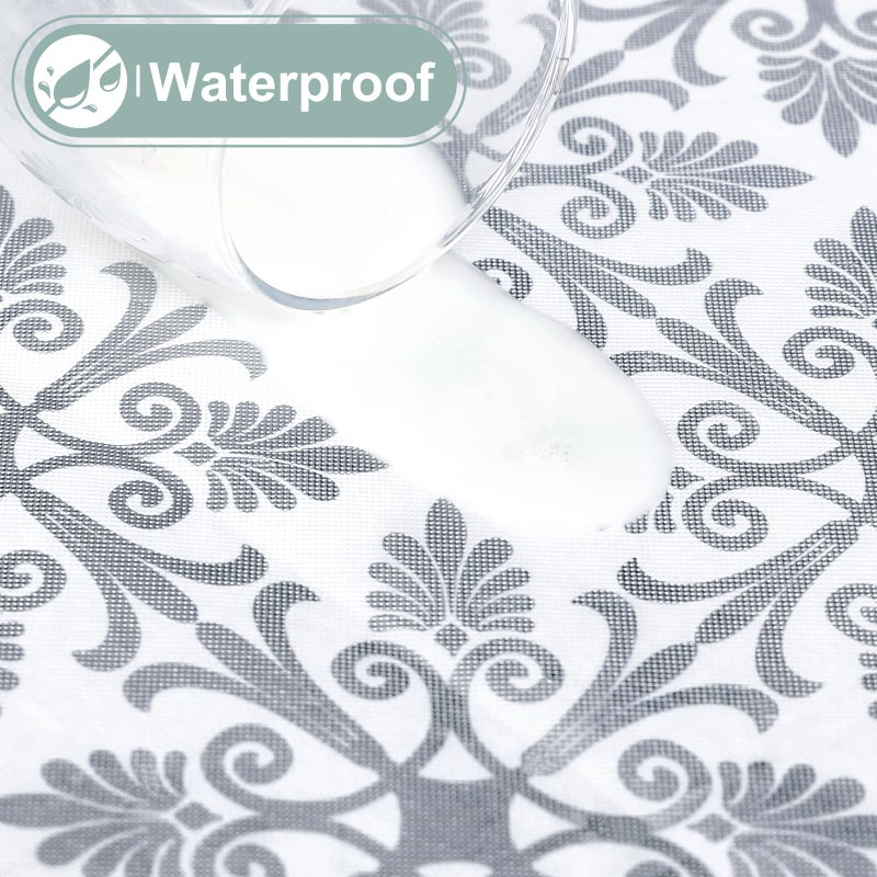 Misaya Rectangle Vinyl Table Table Cloth مرنة الفانيلا المائدة المدعومة المدعومة 100 ٪ غطاء طاولة بلاستيكية مقاومة للماء يناسب 8 أقدام طاولات قابلة للطي للتخييم في الهواء الطلق (Silver Gray 30 "" × 96 "") - Image 2