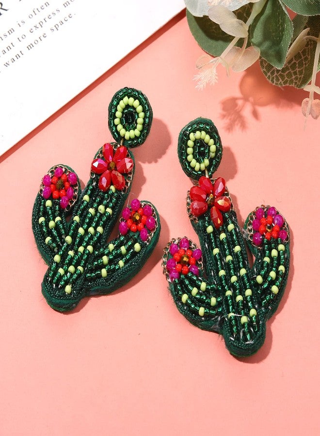 ARATLENCH Cinco De Mayo Earrings for Women Beaded Mexican Fiesta Pinata Maracas Dangle Earrings for Girls Colorful Handmade Beads Taco Tuesday Mexico Theme Festive Drop Dangling Earrings Statement Cinco De Mayo - Image 3
