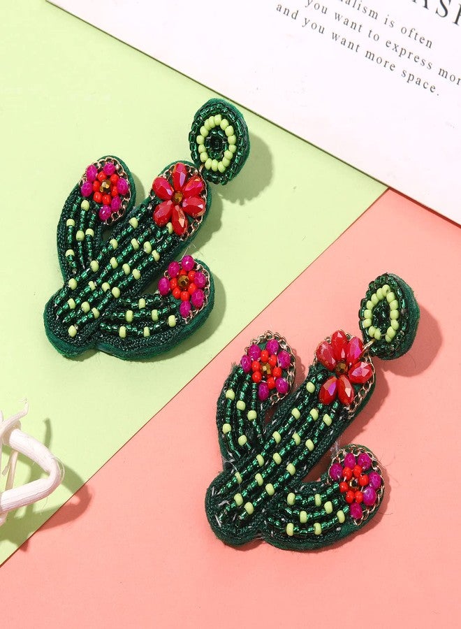 ARATLENCH Cinco De Mayo Earrings for Women Beaded Mexican Fiesta Pinata Maracas Dangle Earrings for Girls Colorful Handmade Beads Taco Tuesday Mexico Theme Festive Drop Dangling Earrings Statement Cinco De Mayo - Image 5