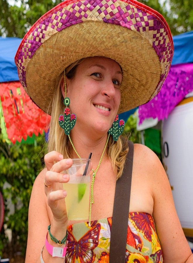 ARATLENCH Cinco De Mayo Earrings for Women Beaded Mexican Fiesta Pinata Maracas Dangle Earrings for Girls Colorful Handmade Beads Taco Tuesday Mexico Theme Festive Drop Dangling Earrings Statement Cinco De Mayo - Image 2