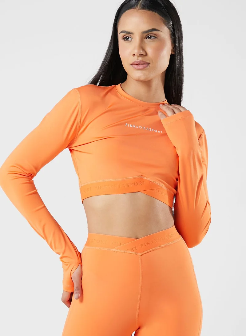 Pink Soda Topanga Tape Cropped Top