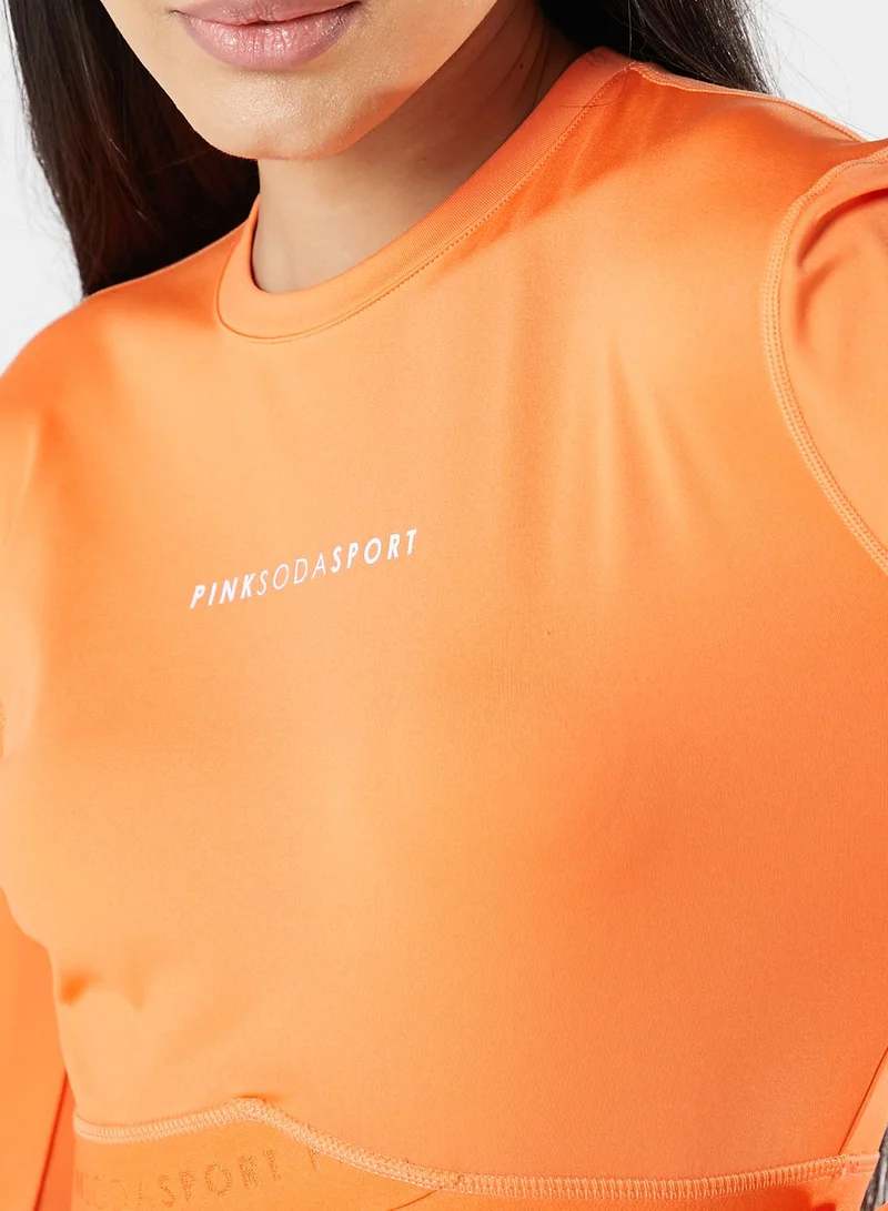 Pink Soda Topanga Tape Cropped Top