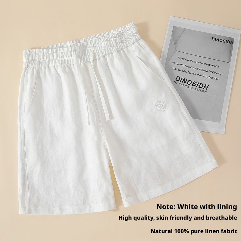 100% Linen Straight Shorts for Women - Breathable Summer Casual Beach Shorts - Image 2