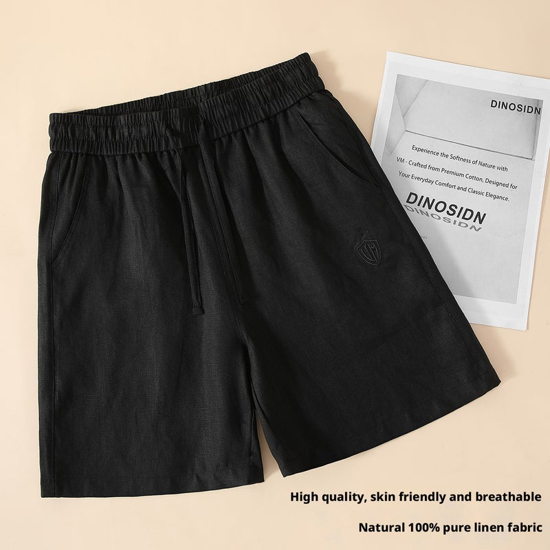 100% Linen Straight Shorts for Women - Breathable Summer Casual Beach Shorts - Image 4
