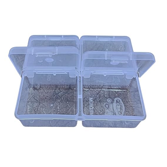 AANIJLAB AANIJLAB Multipurpose Plastic Storage Box Individual Lids Pack of 1 From Outside 4 Compartment Storage Box Transparent Rectangular For Multi use at home office shop etc Size 115 X 95 X 35 mm - Image 2