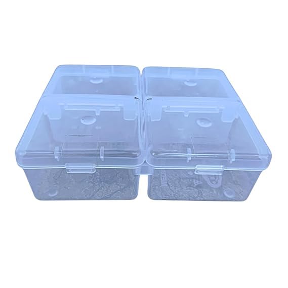 AANIJLAB AANIJLAB Multipurpose Plastic Storage Box Individual Lids Pack of 1 From Outside 4 Compartment Storage Box Transparent Rectangular For Multi use at home office shop etc Size 115 X 95 X 35 mm - Image 4