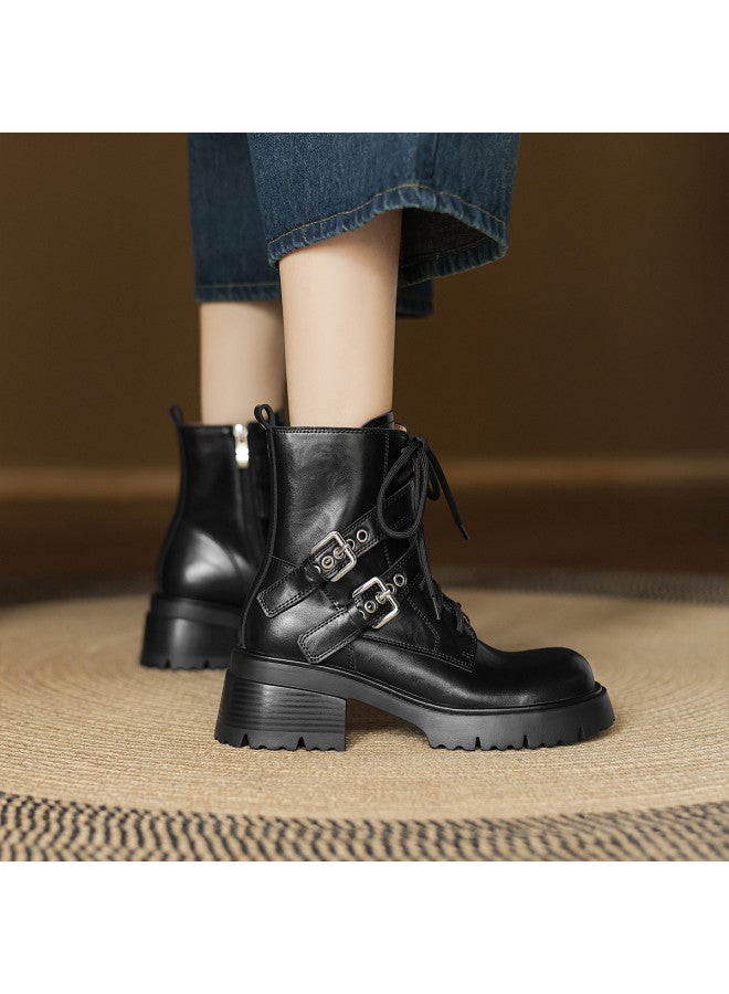 AME Handsome Women's Martin Boots 2025 Winter New Style, Sleek And Youthful Buckle Martin Boots Premium Ankle Boots - Image 2