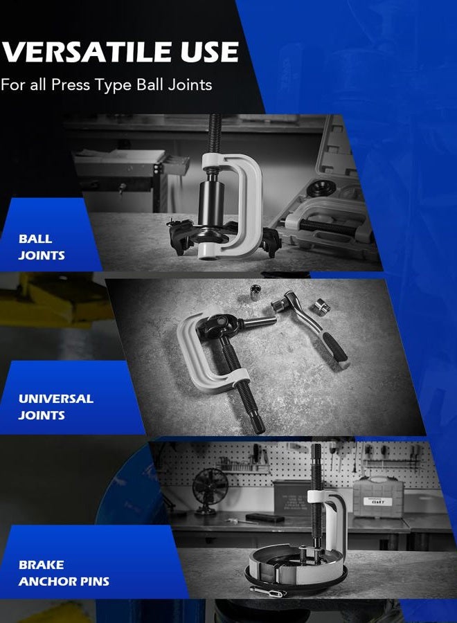 Orion Motor Tech Master Ball Joint Press Kit, 23pc Ball Joint Press & U Joint Removal Kit with Sockets and Universal Adapters, Heavy Duty Ball Joint Tool Set for Most 2WD 4WD Cars Light Trucks SUVs - Image 3