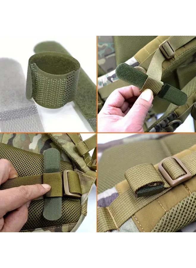 4pcs Green 12cm Reusable Tactical Nylon Straps Cable Ties Hook Loop Fastener - Image 3