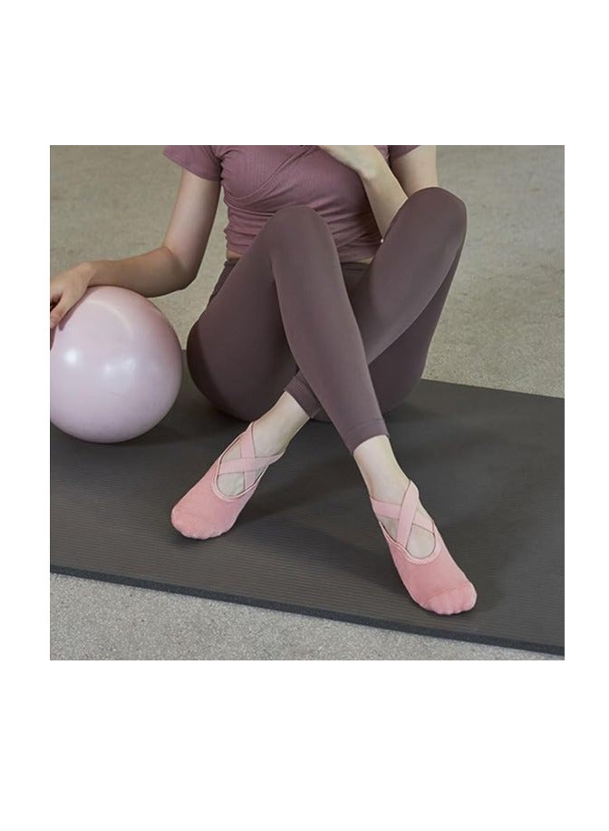 ECVV ECVV 4 Pairs Yoga Socks For Women, Pilates Grips Socks Non-Slip Grips & Straps Ideal for Pilates, Pure Barre, Ballet, Dance, Barefoot Workout (Size: 35-39)  - Image 3