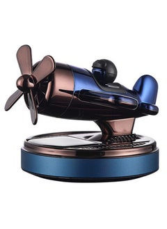 Solar-Powered Aromatherapy Car Air Freshener - Rotating Perfume Diffuser Ornament for Car Dashboard, Home, and Office Decoration (Blue)