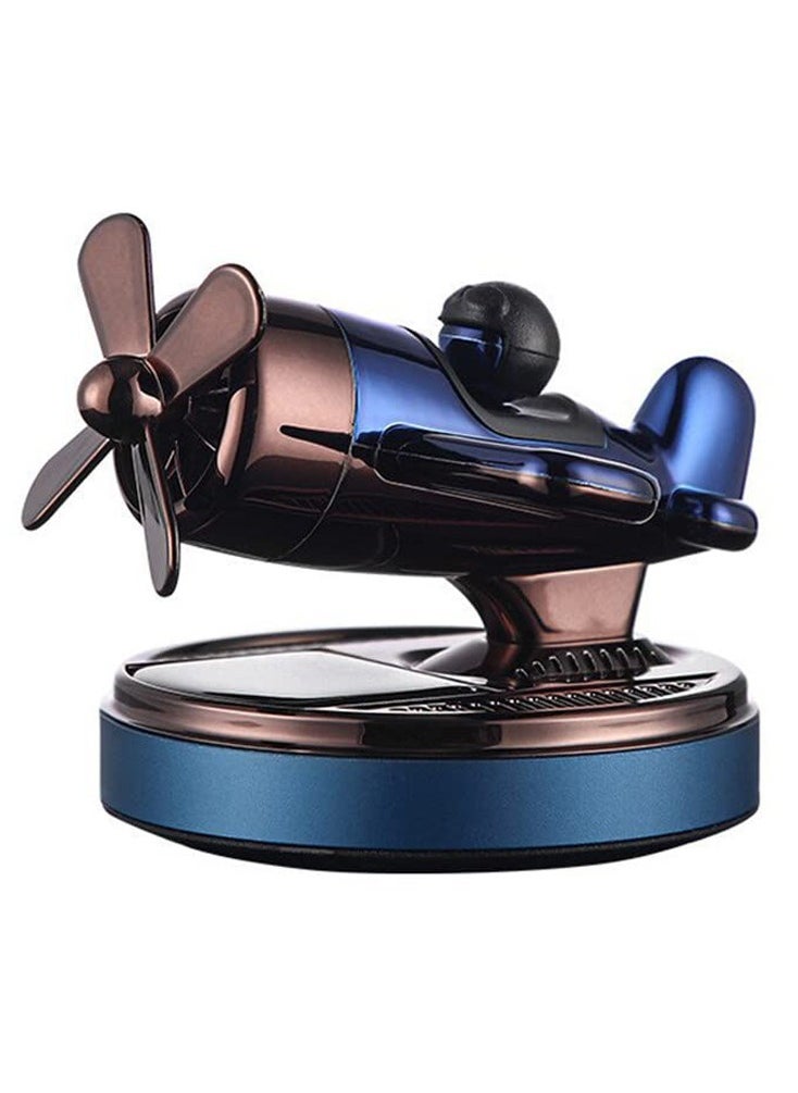 Generic - Solar-Powered Aromatherapy Car Air Freshener - Rotating Perfume Diffuser Ornament for Car Dashboard, Home, and Office Decoration (Blue) - Image 1
