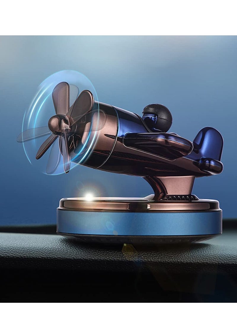 Generic - Solar-Powered Aromatherapy Car Air Freshener - Rotating Perfume Diffuser Ornament for Car Dashboard, Home, and Office Decoration (Blue) - Image 1