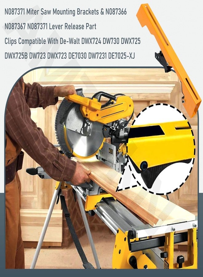 AMTHKNO Miter Saw Mounting Brackets DW7231 w/Lever Release Part Clips for Dewalt DW723, DWX723, DWX724, DWX725 DWX725B Heavy Duty Miter Saw, Fits N087371Stands - Image 4