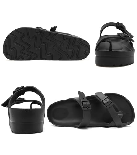 Haifago Women's Platform Sandals with Arch Support, Adjustable Strap Toe Loop Slides, Beach Summer Essential Flip Flops Comfortable Lightweight - Image 2