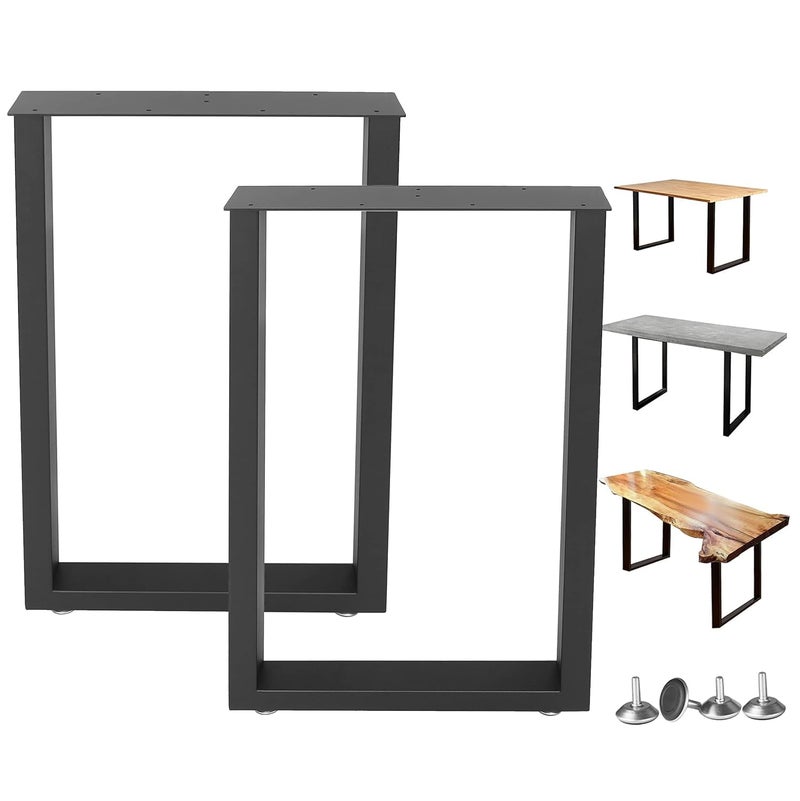 Ventuos Metal Table Legs 28 Inch Metal Coffee Table Legs Heavy Duty Square Tube Iron Desk Legs Industrial Furniture LegsBench LegsSet of 2 28 Height 18 WideOnly Legs Without Board Black - Image 1