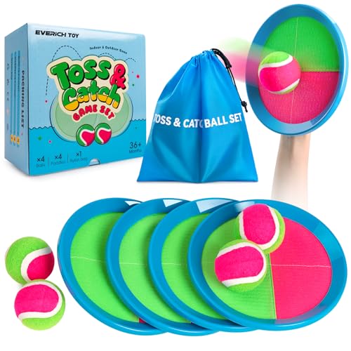 EVERICH TOY Upgraded Toss and Catch Ball Game Set Outdoor Games for Kids Toys Stocking Stuffers for Family Games Beach Pool Yard Christmas Toys Birthday Gifts for Boys Girls 3 4 5 6 7 812 Year Old - Image 1