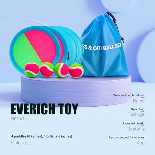 EVERICH TOY Upgraded Toss and Catch Ball Game Set Outdoor Games for Kids Toys Stocking Stuffers for Family Games Beach Pool Yard Christmas Toys Birthday Gifts for Boys Girls 3 4 5 6 7 812 Year Old - Image 5