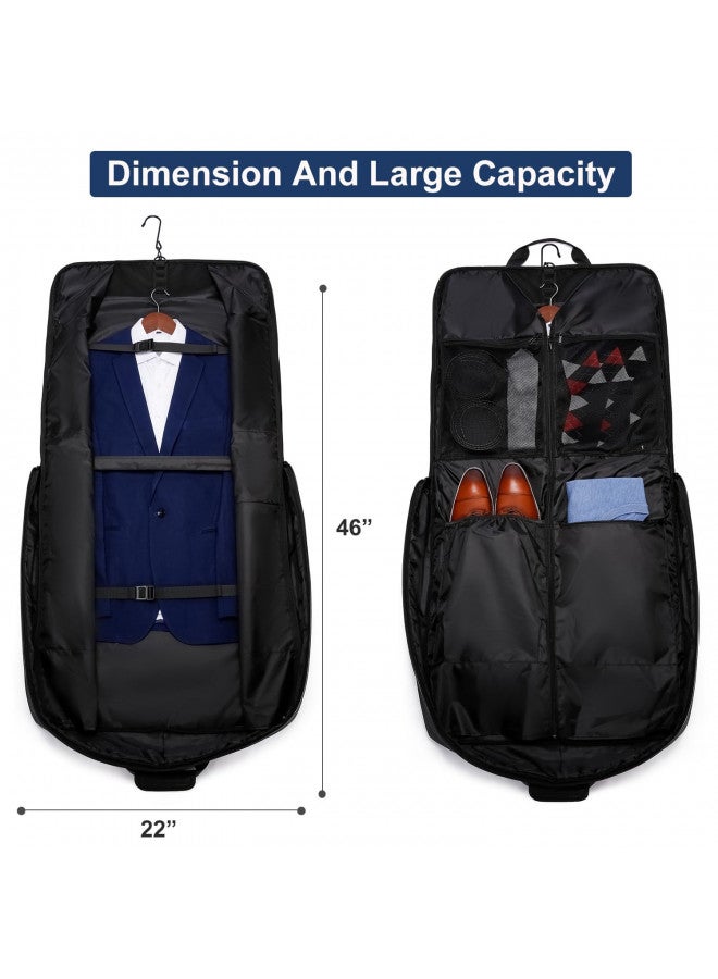 PUSLOM Garment Bag for Travel Large Men Suit Bag Up to 3 Suits Dress Carry on Garment Bags for Business Trips,2 in 1 Hanging Suitcase Luggage Bags for Travel,Foldable Carry On Bag Fits 15.6 Inch Laptop - Image 1