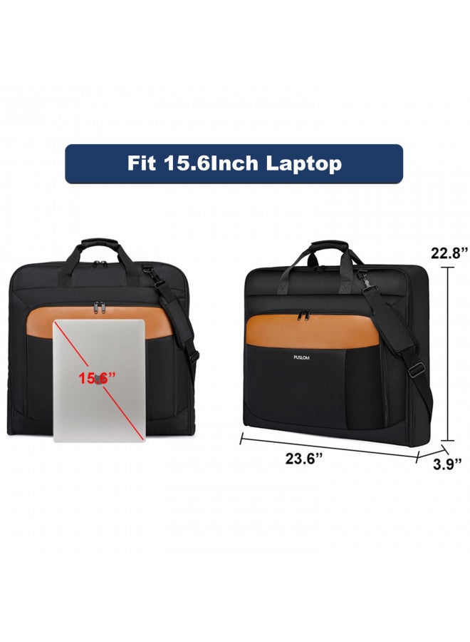 PUSLOM Garment Bag for Travel Large Men Suit Bag Up to 3 Suits Dress Carry on Garment Bags for Business Trips,2 in 1 Hanging Suitcase Luggage Bags for Travel,Foldable Carry On Bag Fits 15.6 Inch Laptop - Image 3
