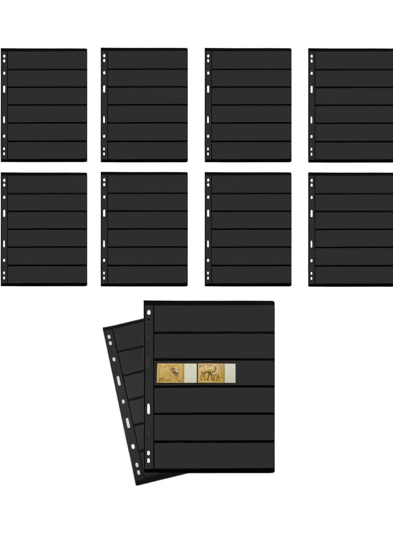 SYOSI - Stamp Pages for Stamp Album Binder, 10 Sheet (20 Page) 6 Rows, Banknote Collection Book Coin Book, Coin Collection Book, Stamp Book Paper Pages for Stamp Collectors, Professional Pack (6 Rows) - Image 1