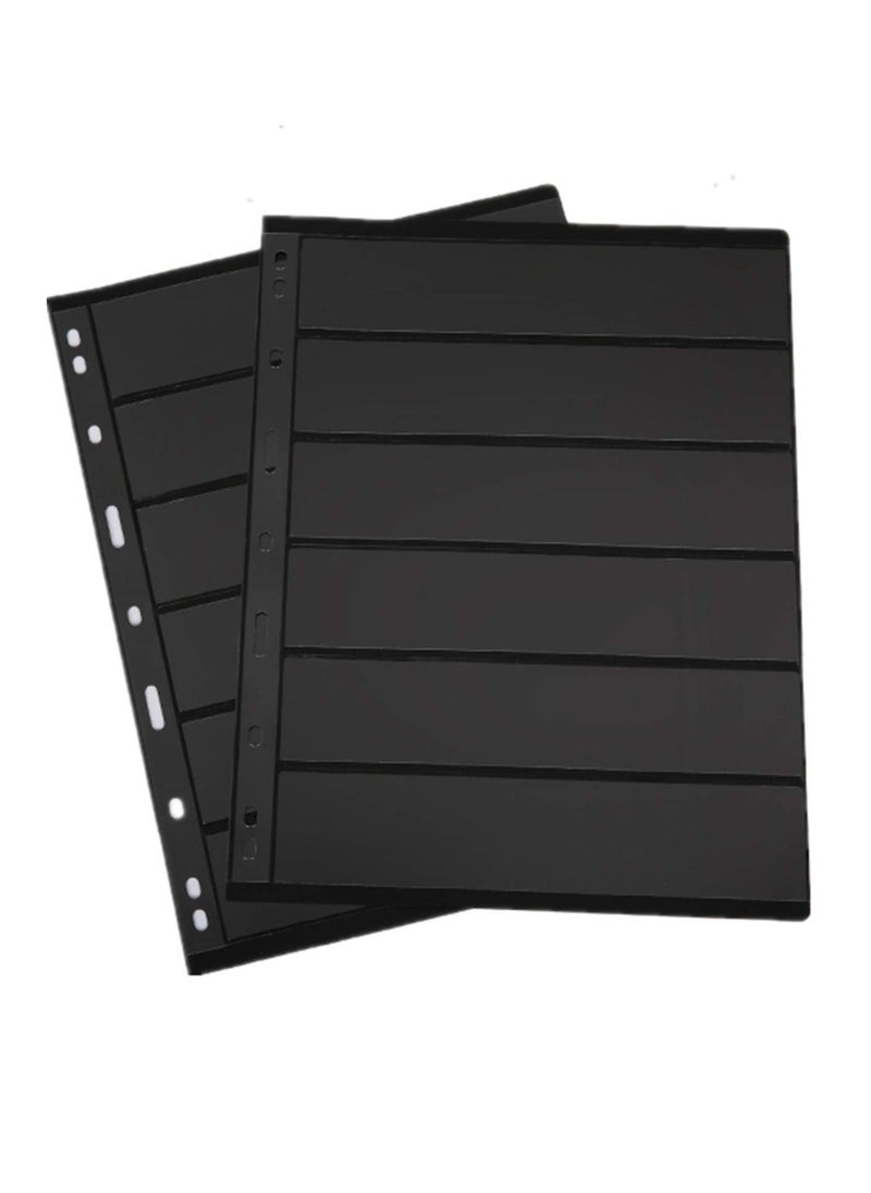 SYOSI - Stamp Pages for Stamp Album Binder, 10 Sheet (20 Page) 6 Rows, Banknote Collection Book Coin Book, Coin Collection Book, Stamp Book Paper Pages for Stamp Collectors, Professional Pack (6 Rows) - Image 1