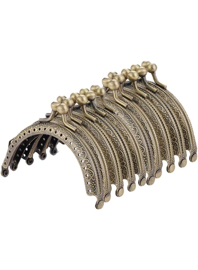 Bag Purse 8.5 cm 10 Pieces Metal Structure Lock Kiss Clasp for Purse Making DIY (Bronze)  - Image 1
